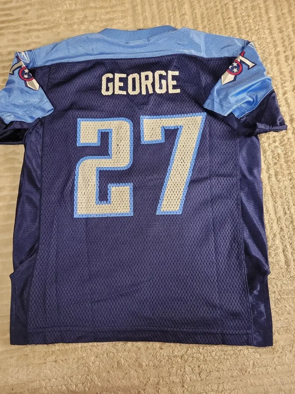 Reebok Eddie George Tennessee Titans Football Jersey Youth Large 7 Boys Kids